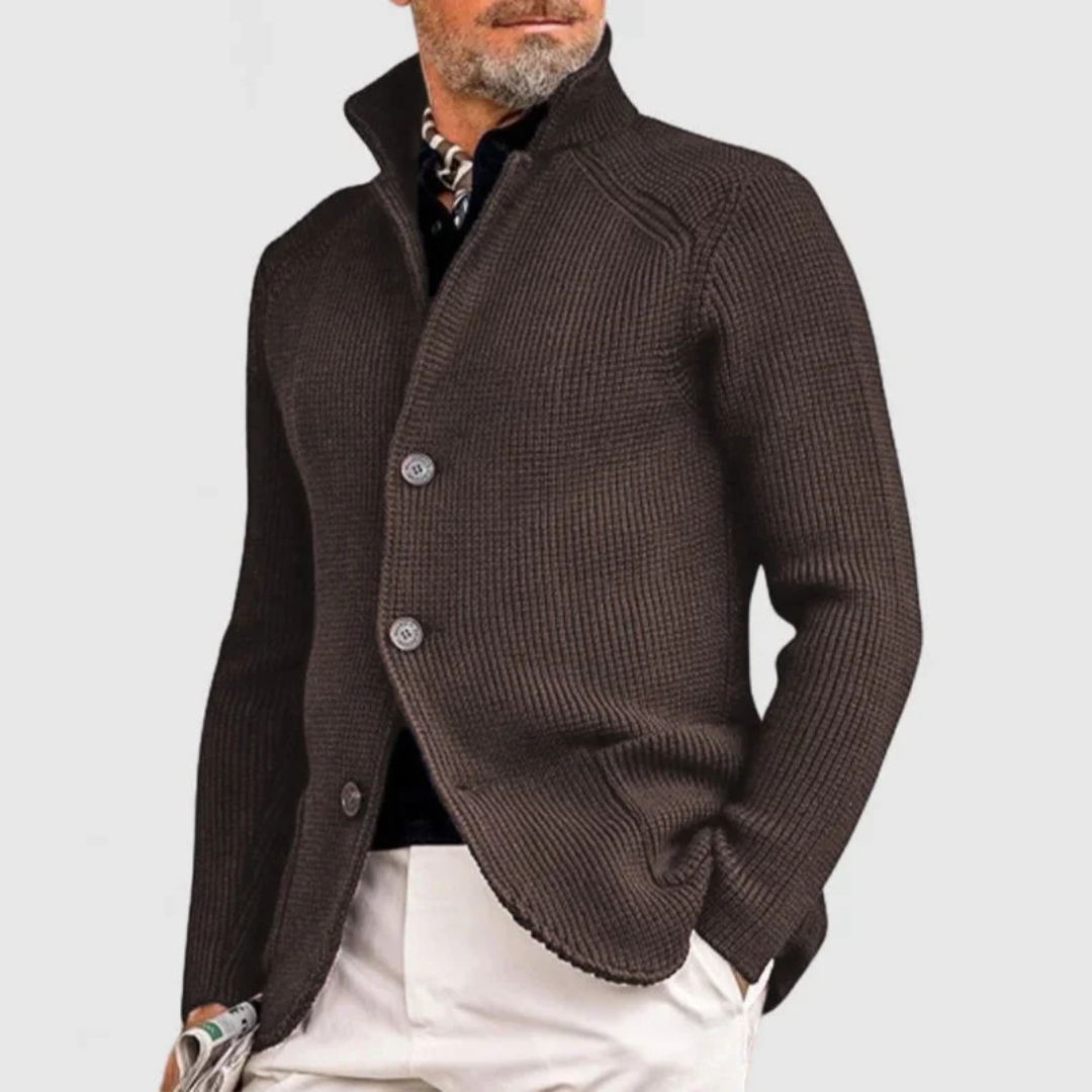 Mens Sweater Blazer Knitted Cardigan Sweater Sport Coat Casual Warm Stand Collar Chunky Button Down Wool Suit Jacket - Seldom Seen Styles