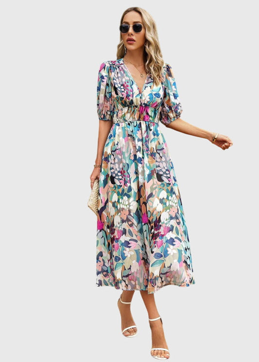 Merlin | Flattering Floral Midi Dress - Seldom Seen Styles