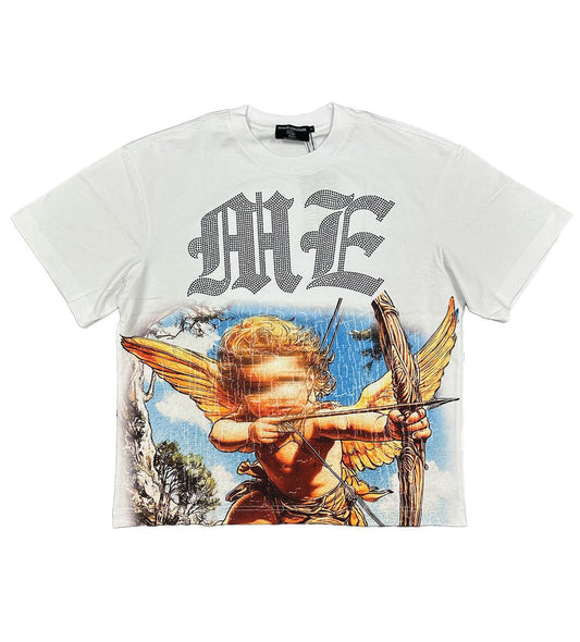 Mixed Emotions Angel Rhinestone Tee White - Seldom Seen Styles