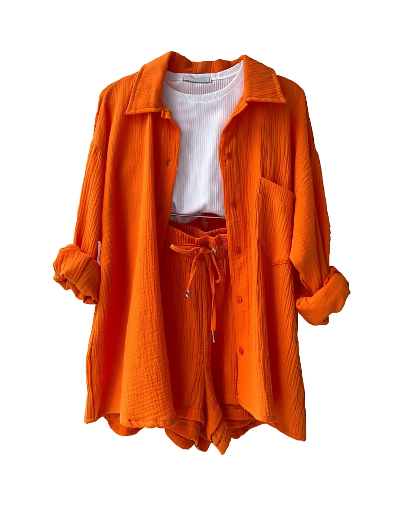 Modern Button-Up Shorts Set - Seldom Seen Styles