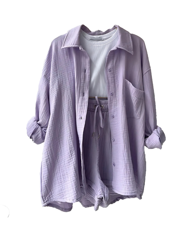 Modern Button-Up Shorts Set - Seldom Seen Styles