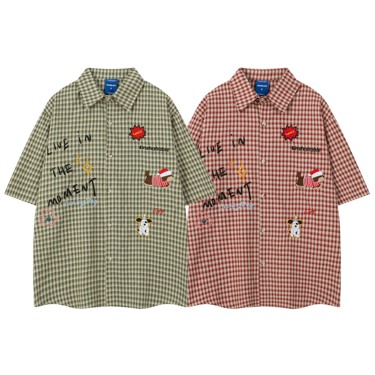 Moment Plaid Embroidery Short Sleeve Shirt Oversized Casual Summer Streetwear Top | Moment Plaid Shirt - Seldom Seen Styles