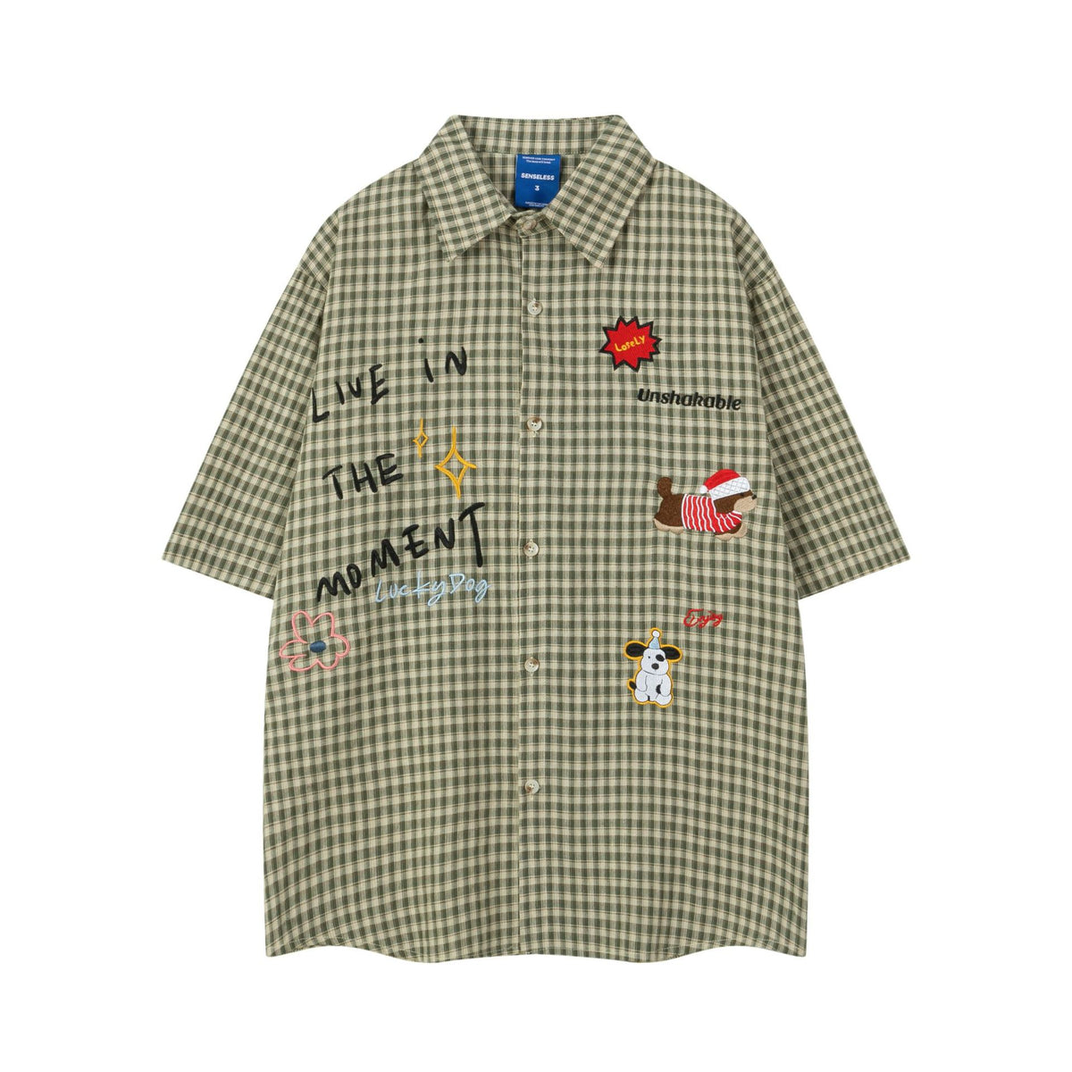 Moment Plaid Embroidery Short Sleeve Shirt Oversized Casual Summer Streetwear Top | Moment Plaid Shirt - Seldom Seen Styles