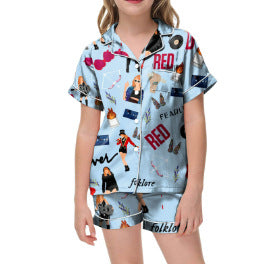 Moon Princess Sailor Guardians Wand Satin Pajama Set For Women Print Comfy Satin Sleepwear & Loungewear Pjs Printing Silky Top & Bottoms - SHESHOW