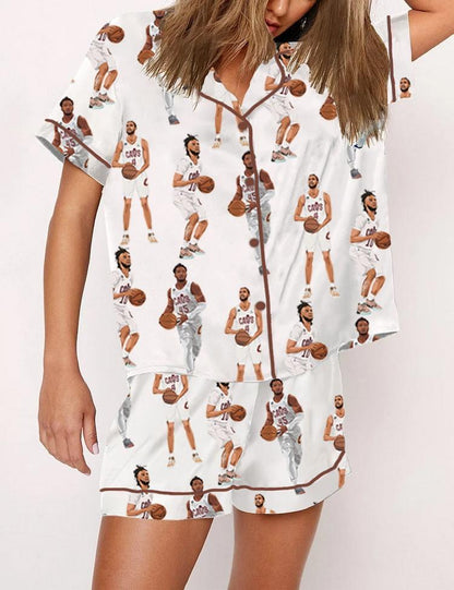 Moon Princess Sailor Guardians Wand Satin Pajama Set For Women Print Comfy Satin Sleepwear & Loungewear Pjs Printing Silky Top & Bottoms - SHESHOW