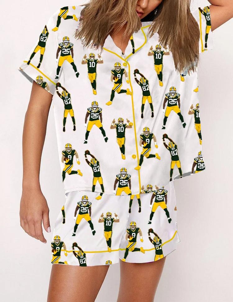 Moon Princess Sailor Guardians Wand Satin Pajama Set For Women Print Comfy Satin Sleepwear & Loungewear Pjs Printing Silky Top & Bottoms - SHESHOW - Seldom Seen Styles