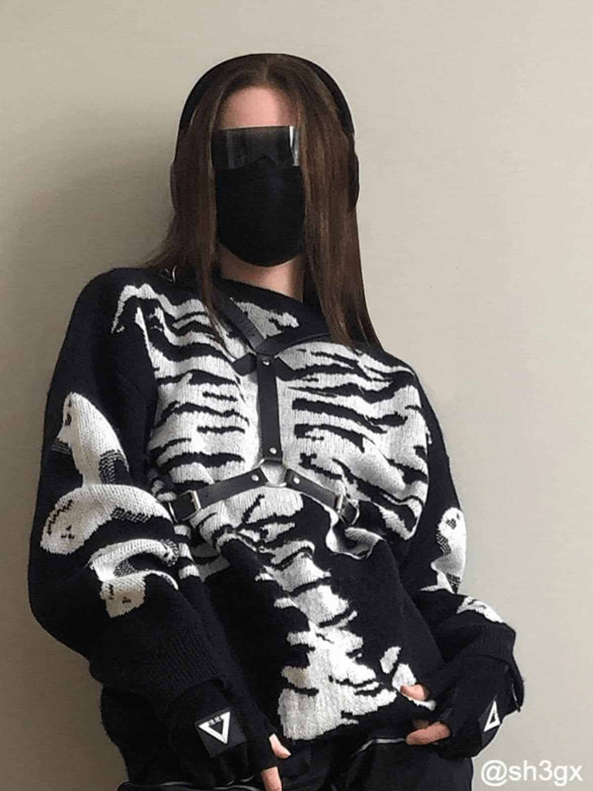 NEV Skeleton Print Knit Sweater - Seldom Seen Styles