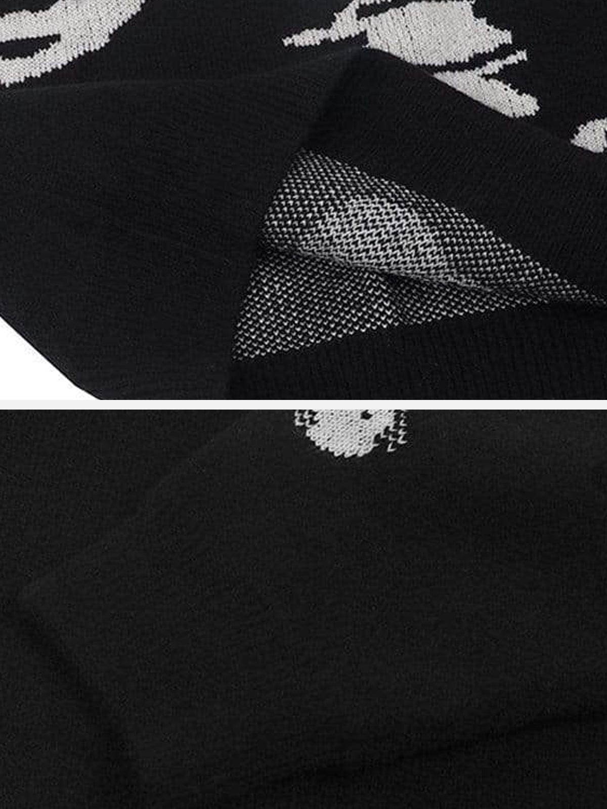NEV Skeleton Print Knit Sweater - Seldom Seen Styles