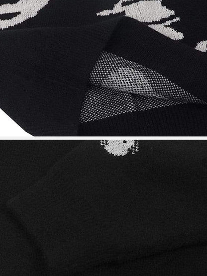 Strickpullover mit NEV-Skelett-Print