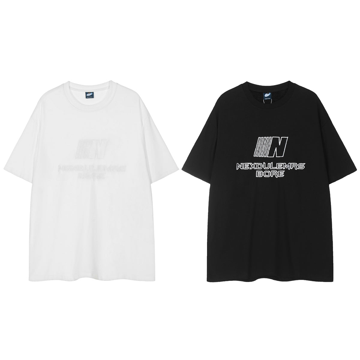 NEXDULE Embossed Logo Oversized Tee - Seldom Seen Styles