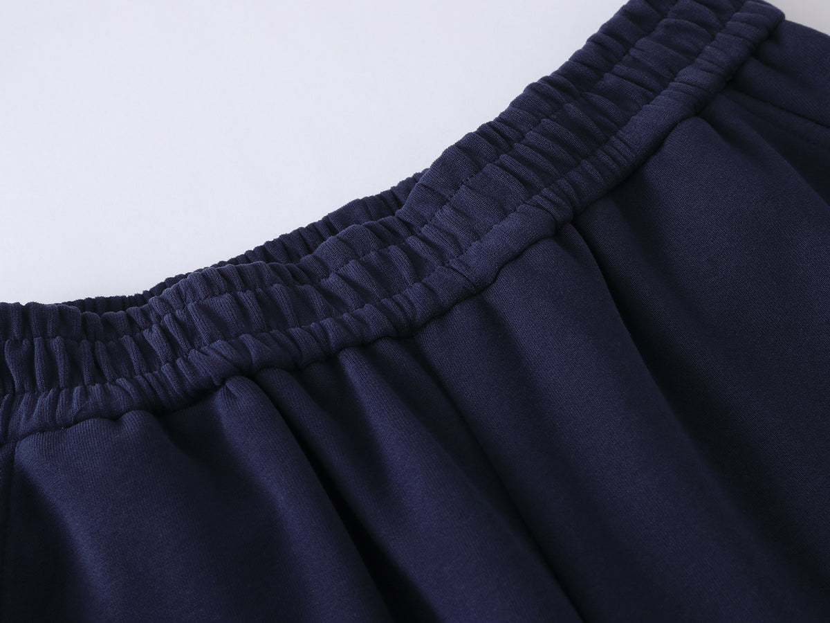 Navy Wide-Leg Sweatpants with Bunny Graphic - Seldom Seen Styles