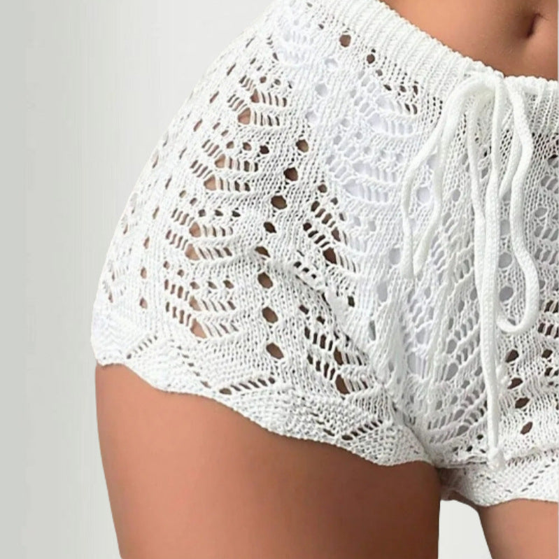 New fashionable and sexy slim-fit perspective woven beach vacation hot pants shorts - Seldom Seen Styles