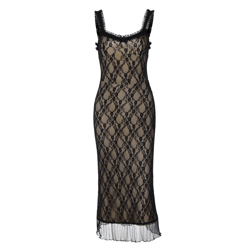 New sexy lace detail chest bow royal sister style medium suspender dress women - Seldom Seen Styles