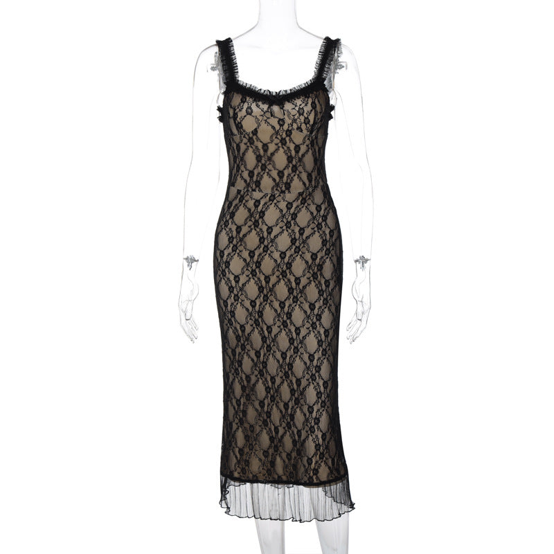 New sexy lace detail chest bow royal sister style medium suspender dress women - Seldom Seen Styles