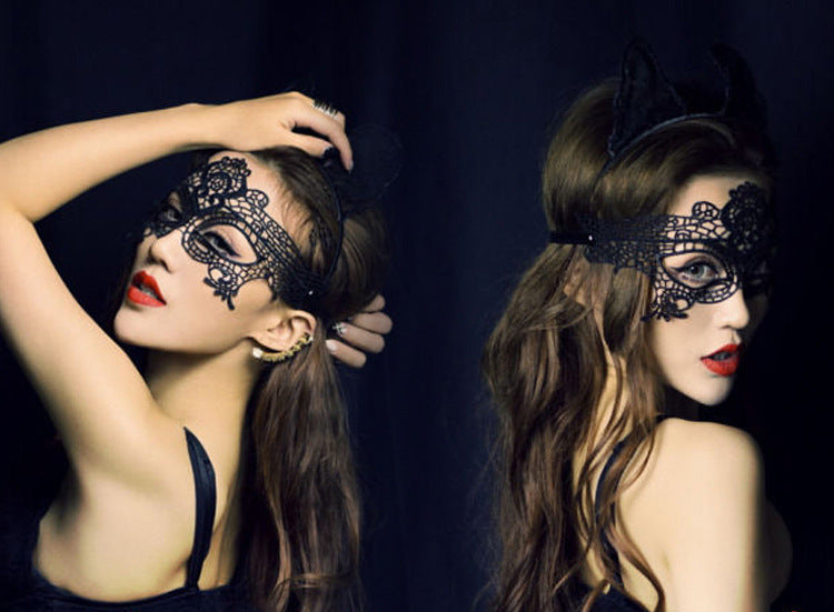 Nightclub Queen Party Sexy Lingerie Set Lace Hollow Eye Mask Princess Cat - Seldom Seen Styles