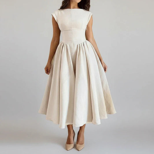 Nina | Women's Sleeveless A-Line Midi Dress - Seldom Seen Styles