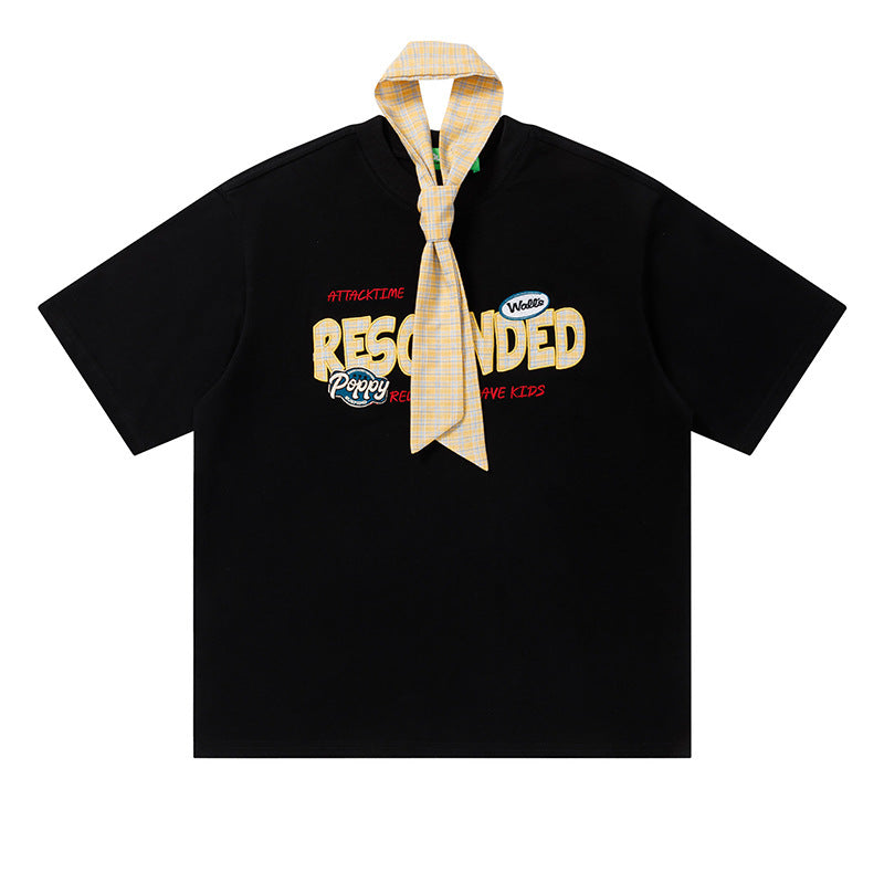 Resounded Logo Oversized T-Shirt Short Sleeve Crew Neck Casual Summer Streetwear Tee