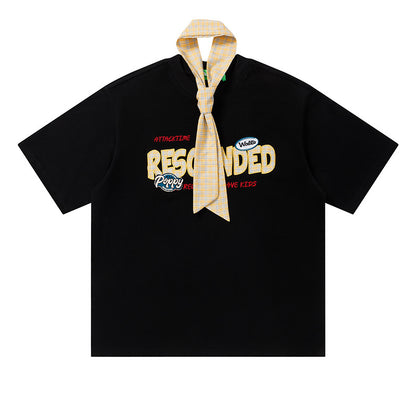 Resounded Logo Oversized T-Shirt Short Sleeve Crew Neck Casual Summer Streetwear Tee