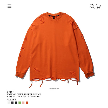 Seakoff Heavy Ripped Oversized Long Sleeve Shirt