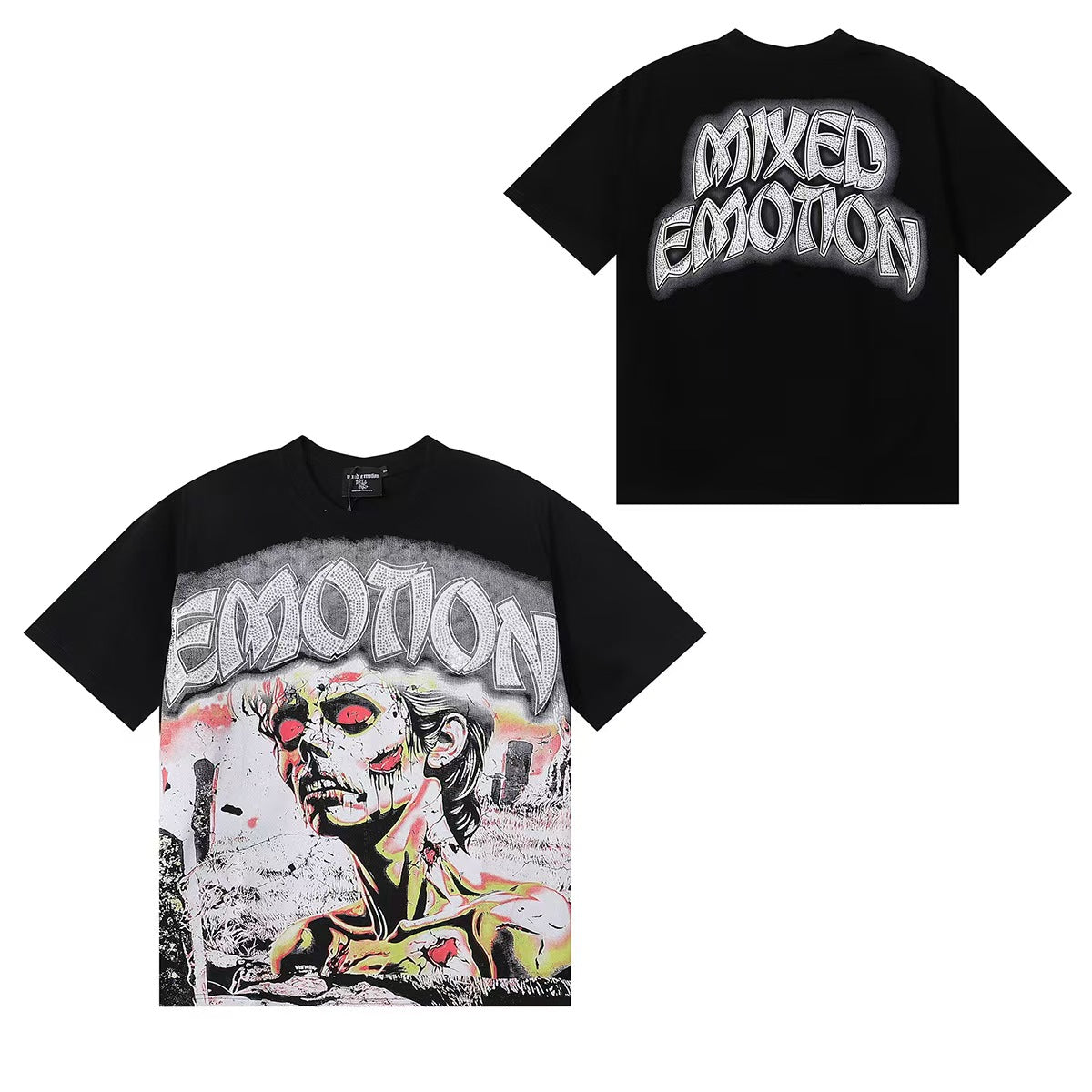 MIXED EMOTIONS Diamond Angel Jetski Rhinestone Tee