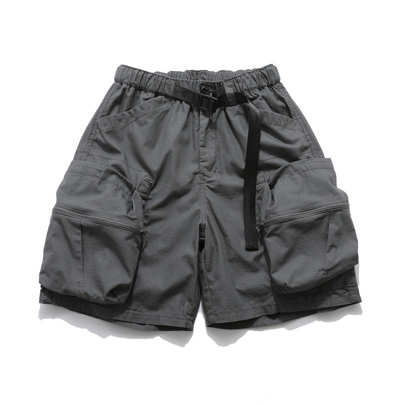 Loose Fit Cargo Shorts Elastic Waist Multi Pocket Drawstring Casual Summer Streetwear Unisex Wide Leg Shorts | Kaji Cargo