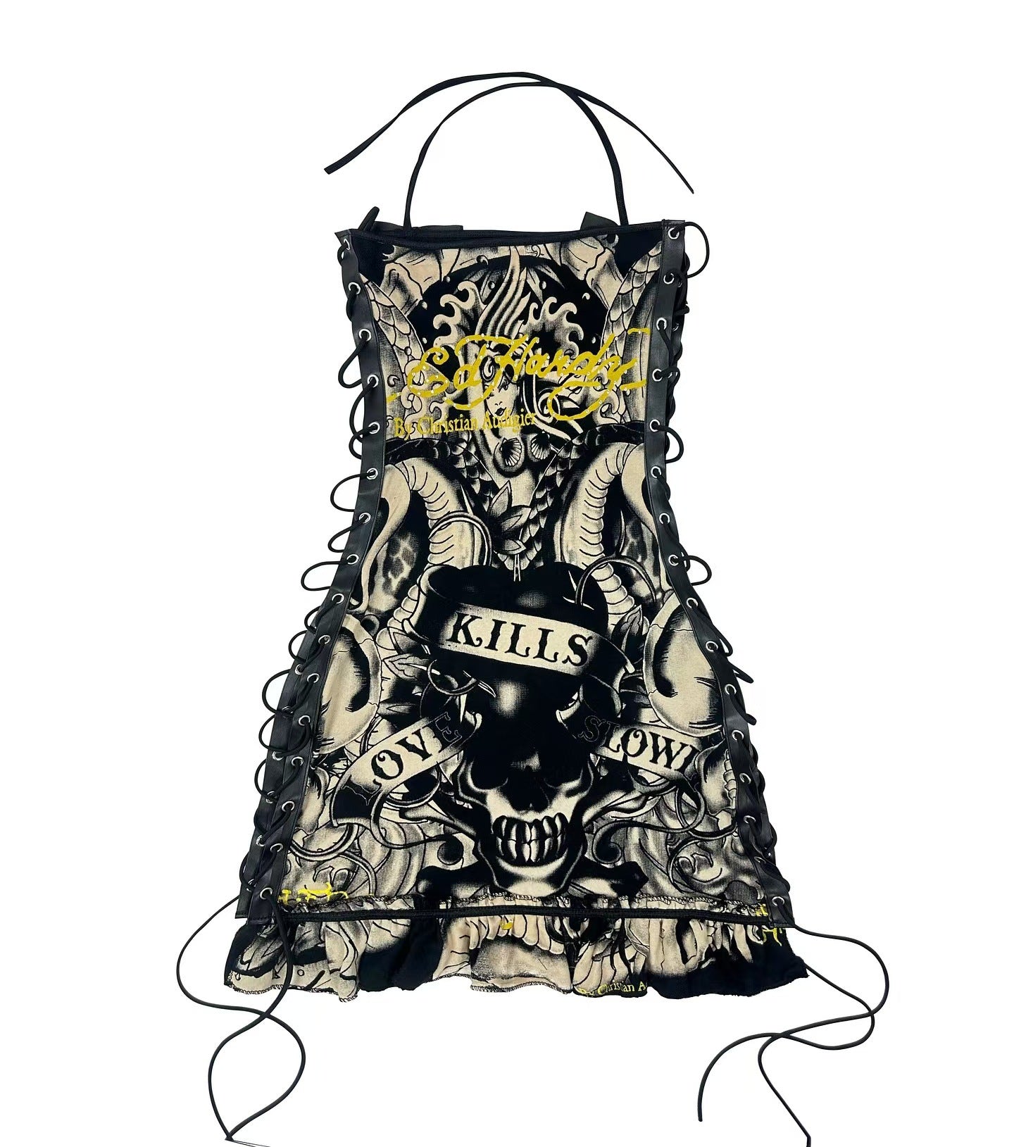 Fashion Retro Halloween Skull Positioning Printing Tops - Seldom Seen Styles