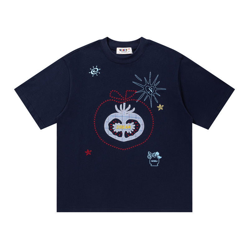 Magic Apple Graphic Oversized T-Shirt Short Sleeve Crew Neck Casual Summer Streetwear Tee | Magic Apple Tee