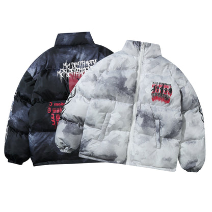 Women's American Street Oversized Hand-Stuffed Cotton Puffer Jacket Couple Autumn Winter Casual Unisex | Street Puffer Duo