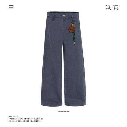 Seakoff Vintage Mud-Washed Trousers with Cowboy Hat Keychain