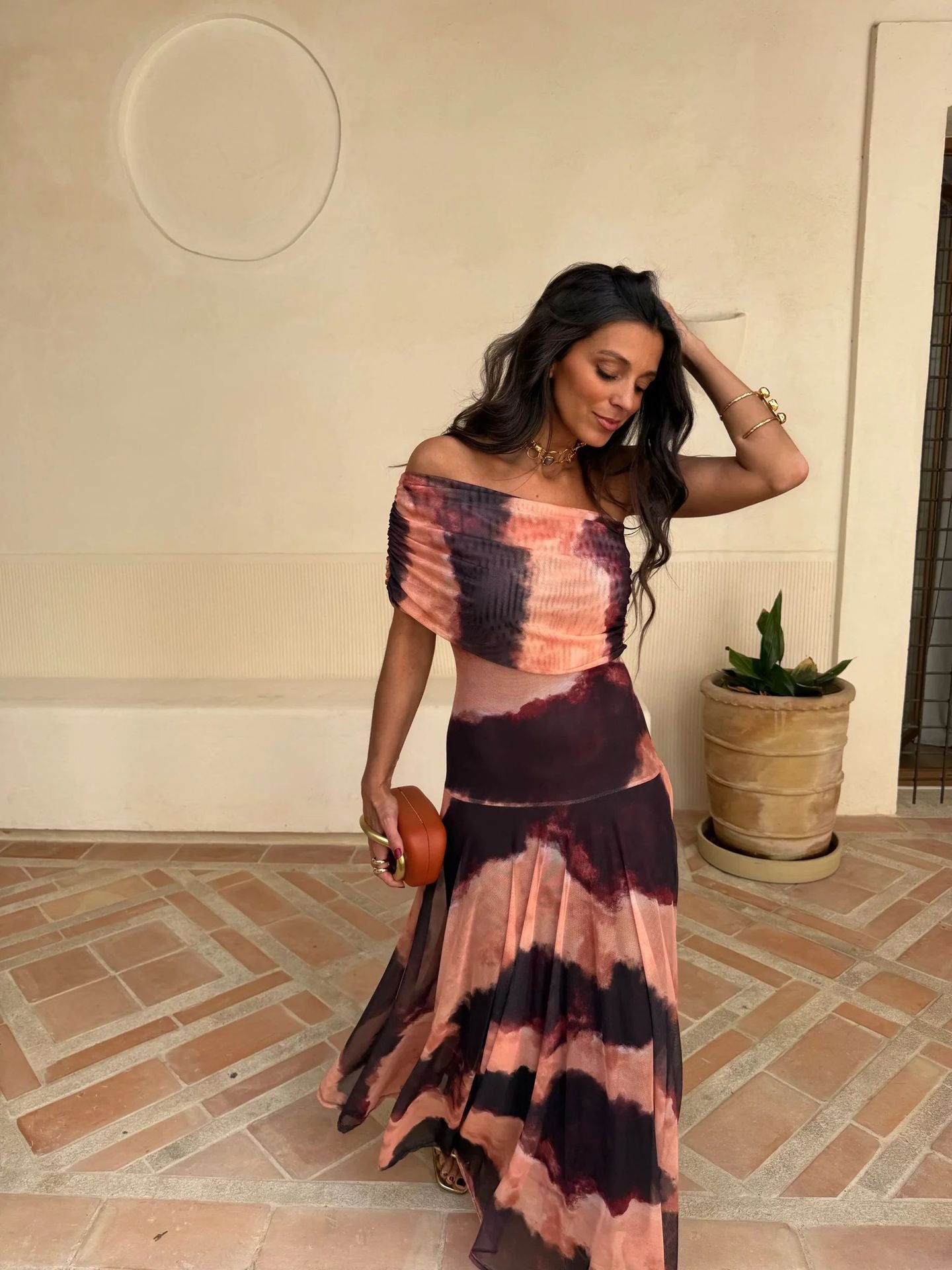 Summer Printed Pleated Vacation Style Slimming Large Dresses - Seldom Seen Styles