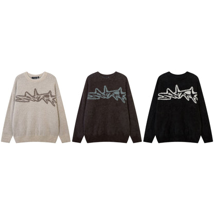 YAVIORA Jacquard Knit Sweater - Vintage Fleece Pullover