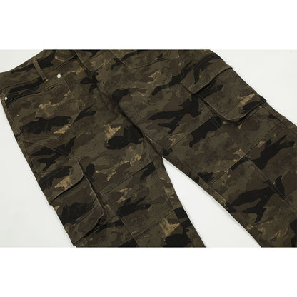 Boogzel Clothing 'Combat' Camo Cargo Flared Pants