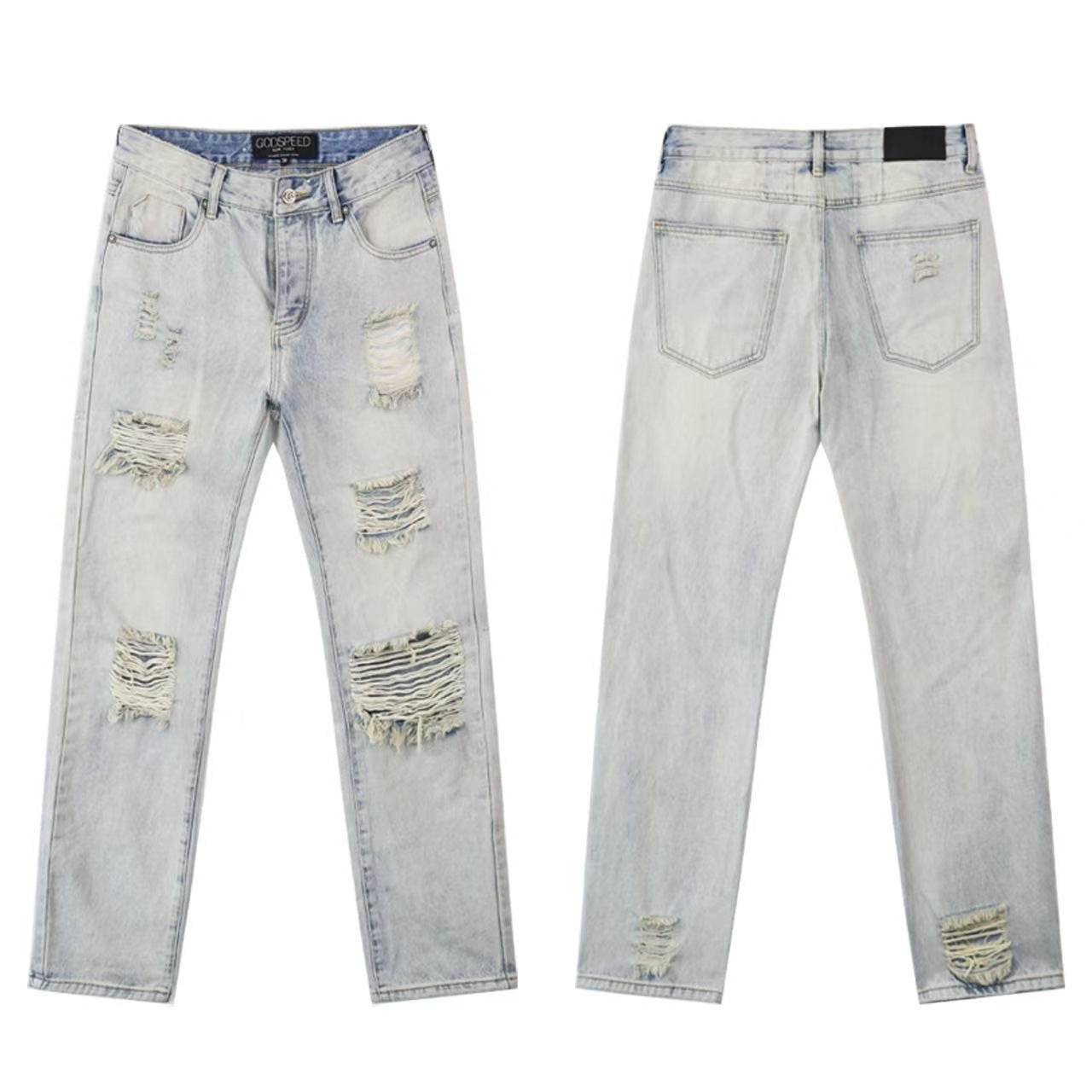 Godspeed Jeans #8211 (Distressed Retro Back Embroidery Denim)