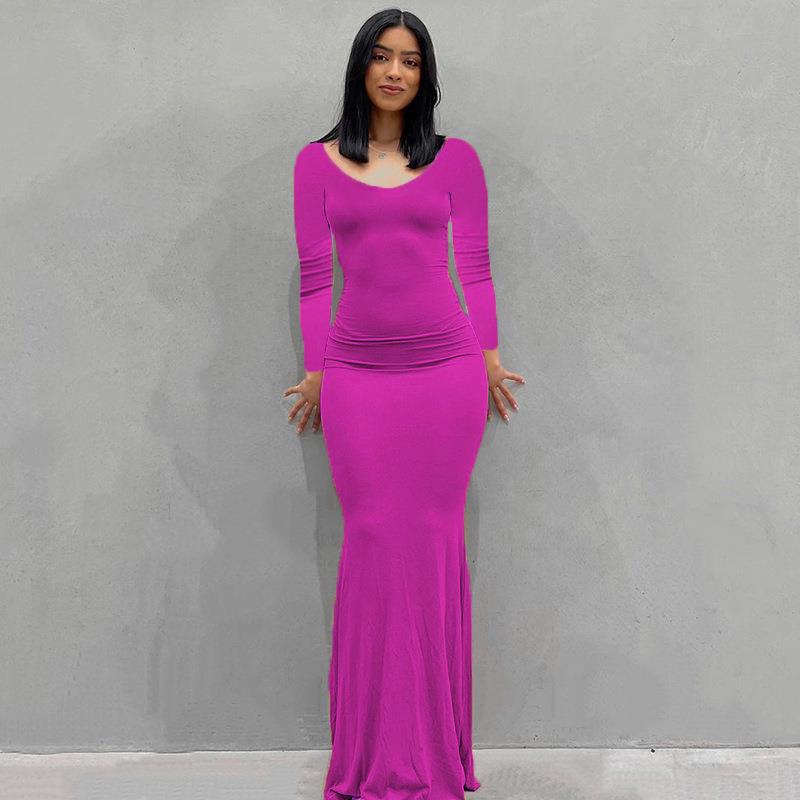 Women's Bodycon Maxi Dress Spaghetti Strap Slim Fit Lounge Dress Casual Sleeveless Dress