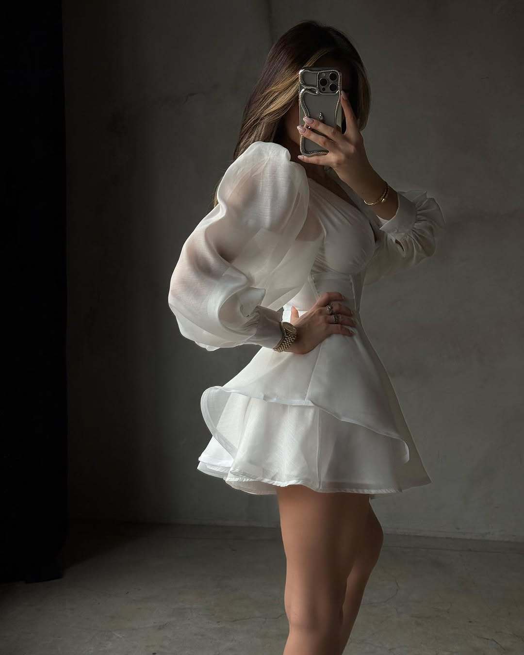 Women's Dress Long-sleeved Chiffon A- Hem Casual Solid Dresses - Seldom Seen Styles