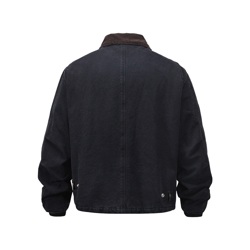 Women's American Retro Washed Vintage Lapel Cotton Puffer Jacket Workwear Warm Couple Winter Casual | Washed Lapel Puffer