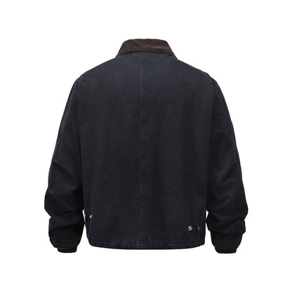 Women's American Retro Washed Vintage Lapel Cotton Puffer Jacket Workwear Warm Couple Winter Casual | Washed Lapel Puffer