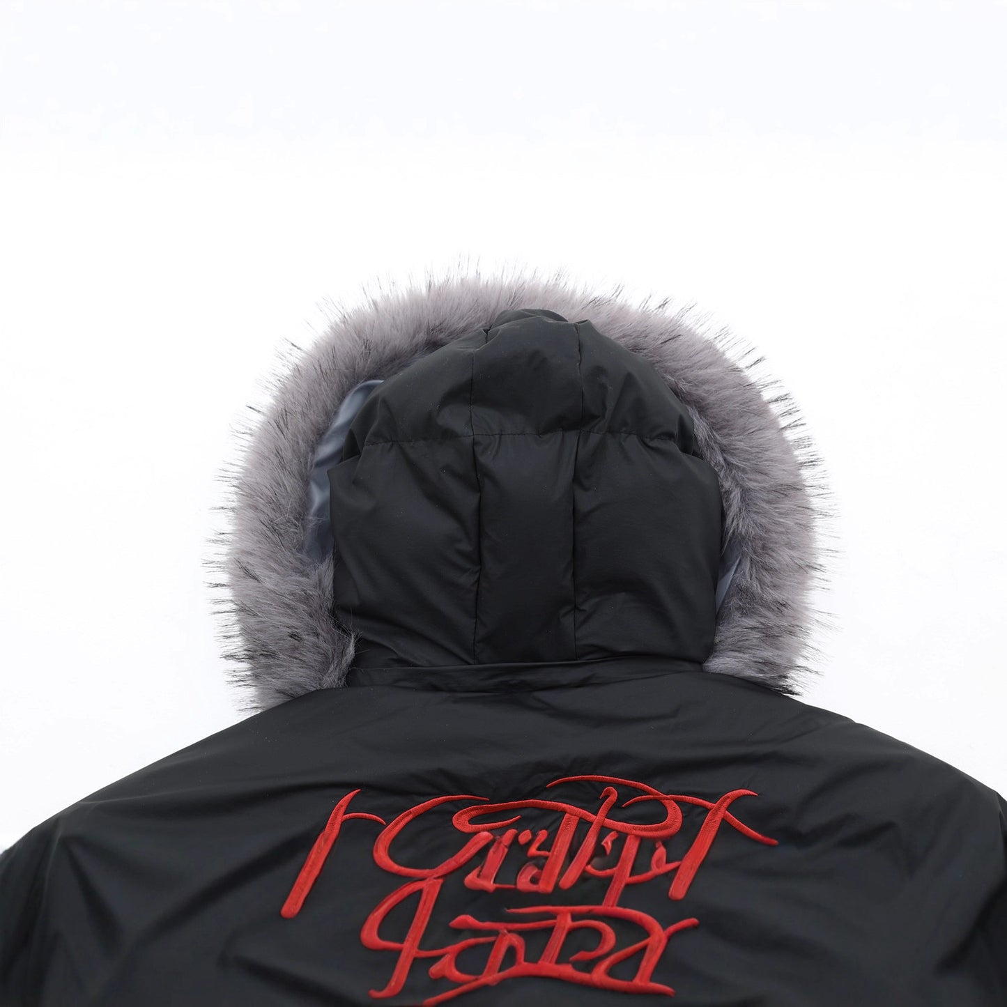 Women's High Street Letter Embroidery Removable Fur Collar Puffer Jacket Warm Oversized Winter Cotton Coat Unisex | Fur Collar Puffer