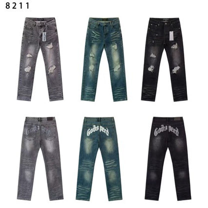 Godspeed Jeans #8211 (Distressed Retro Back Embroidery Denim)