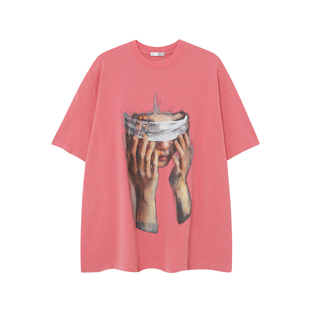 DARKAGE Oil Painting Blindfolded Figure Heavyweight Tee