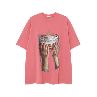 DARKAGE Oil Painting Blindfolded Figure Heavyweight Tee