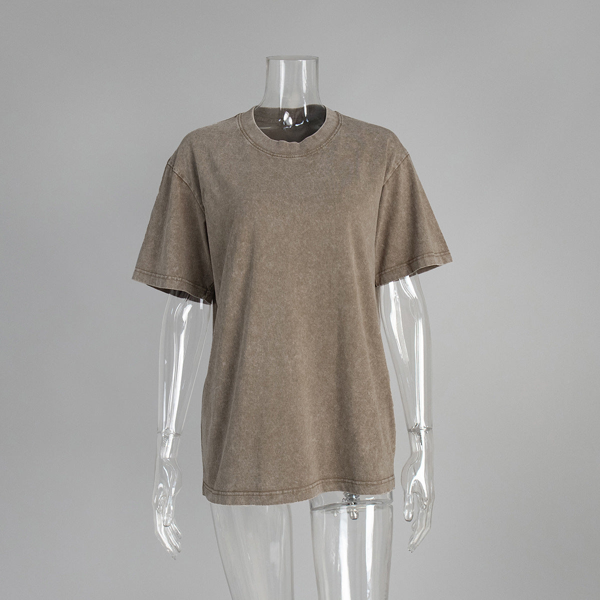 Washed and old short-sleeved T-shirt summer relaxation casual round neck washed polished short-sleeved T-shirt - Seldom Seen Styles