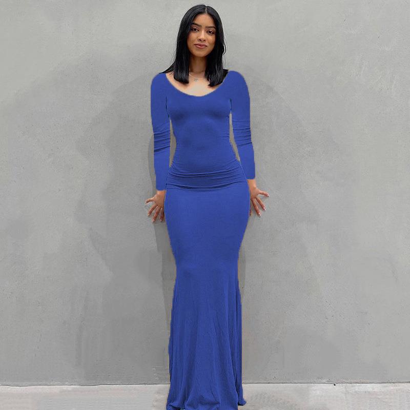 Women's Bodycon Maxi Dress Spaghetti Strap Slim Fit Lounge Dress Casual Sleeveless Dress