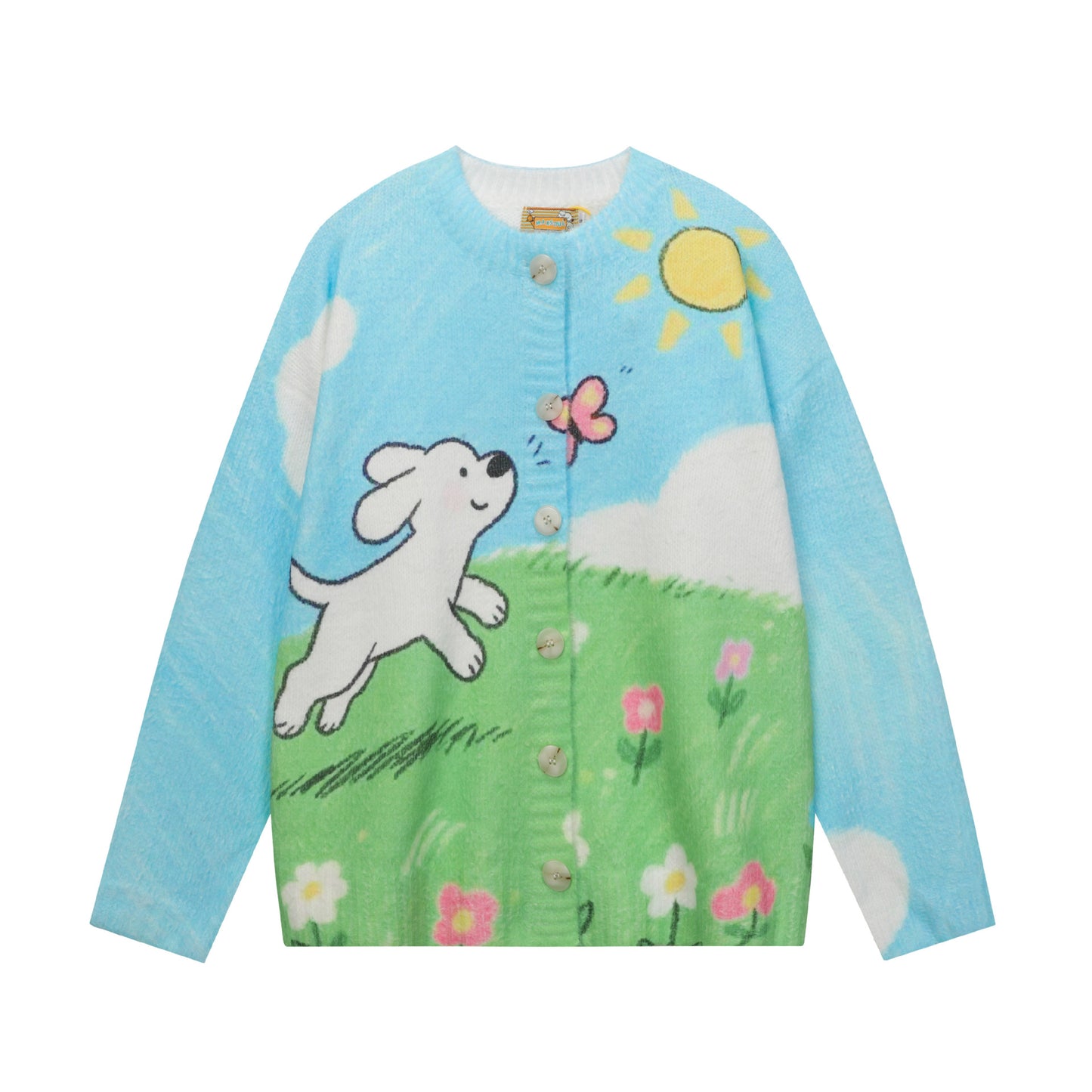 Full-Print Cartoon Cardigan Sweater Unisex Loose Fit Cute Kawaii Knit Open-Front Autumn Casual Couple Sweater | Toon Cardi