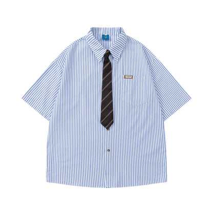 Striped Shirt with Vintage Tie