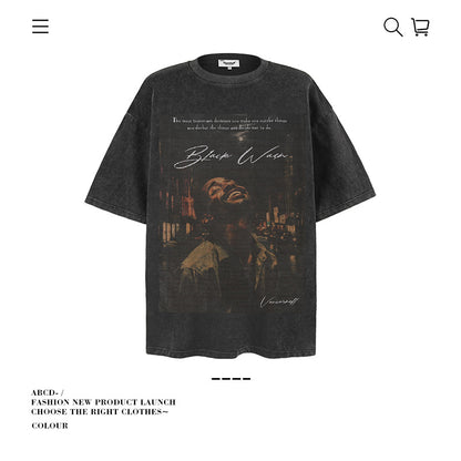VANCARHELL Infomania Cat Hidden Stroke Black Wash T-shirt