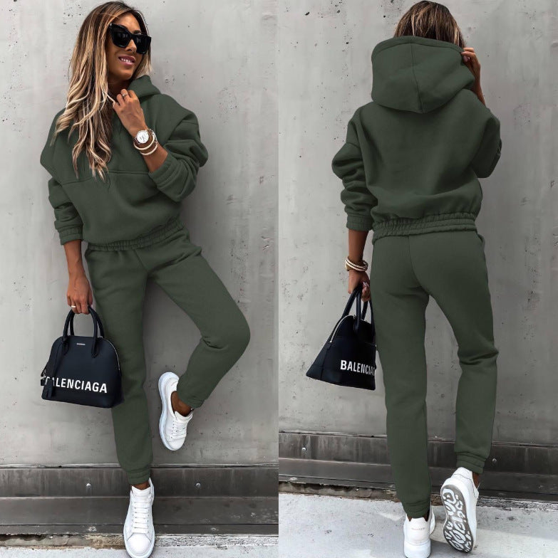 Women's Fleece Hoodie and Jogger Set Oversized Tracksuit Two Piece Lounge Set Casual Sweat Suit