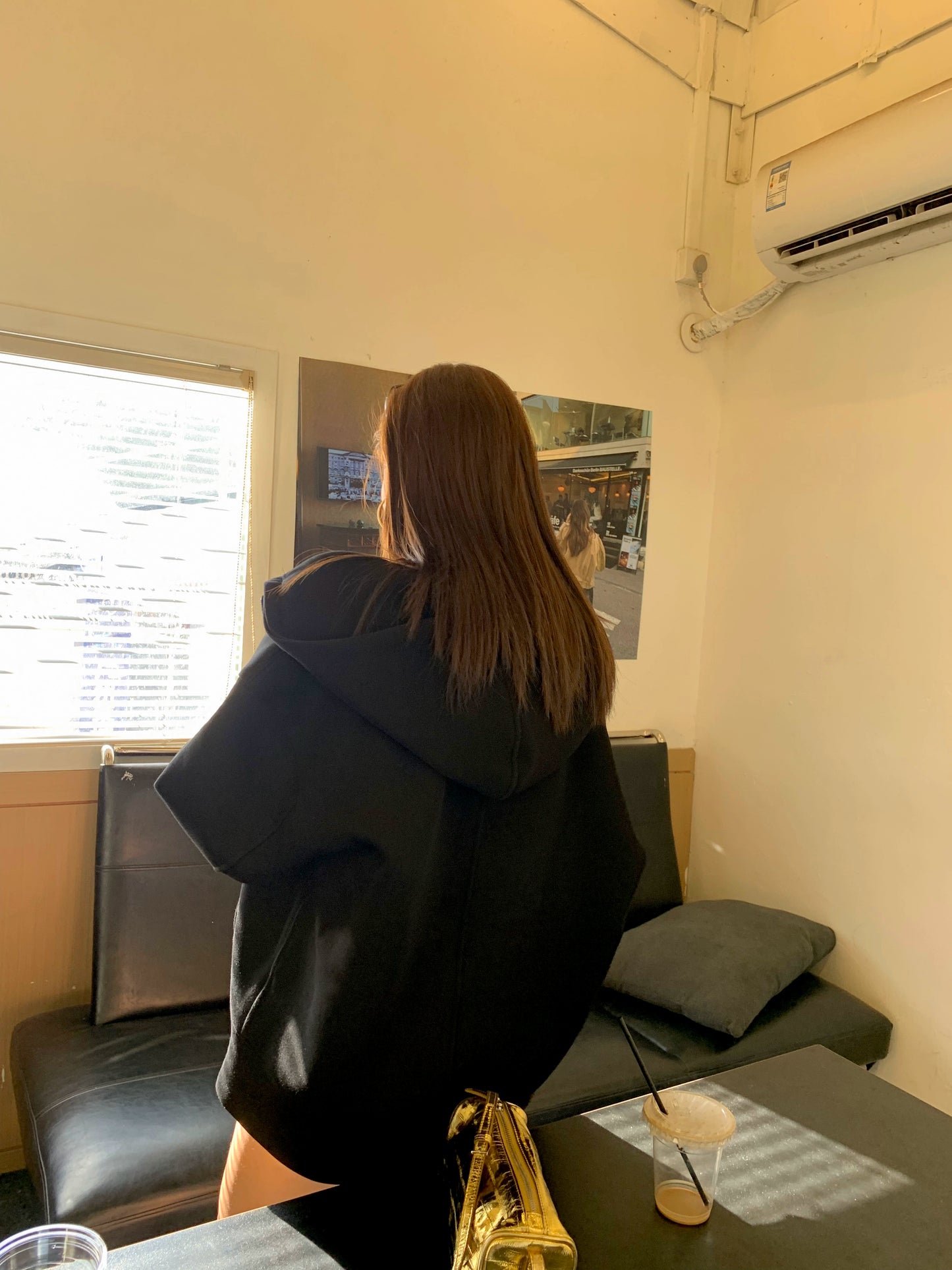 520G  retro top jacket oversize cardigan hooded sweater women loose lazy wind