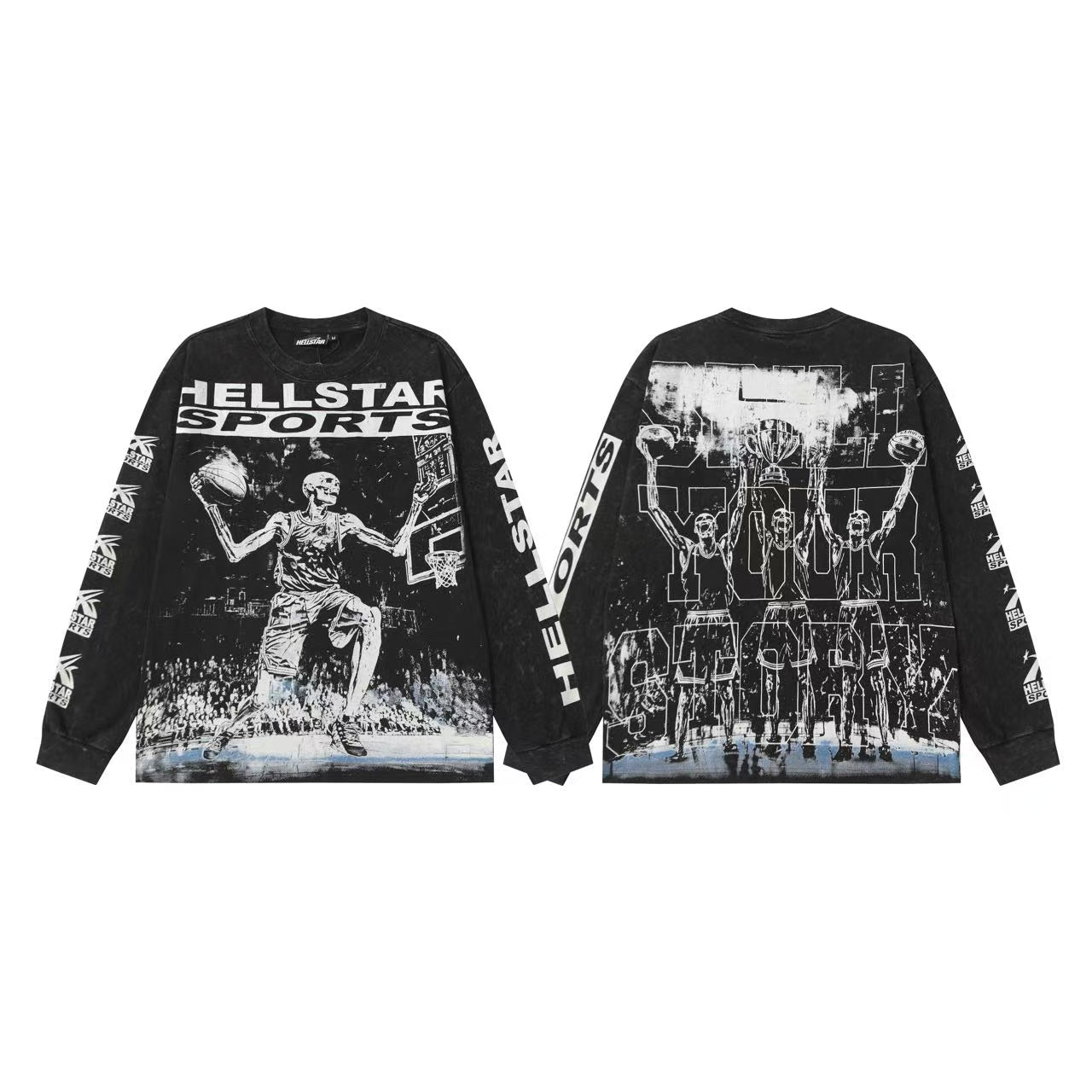 Hellstar “Basketball Skeleton” Long Sleeve Tee