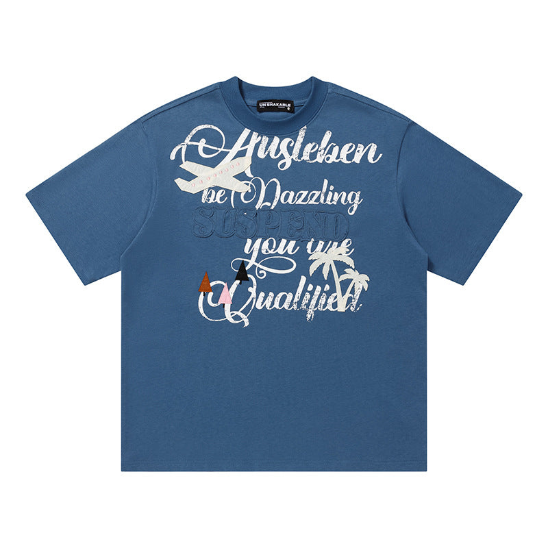 Dazzling Script Graphic Oversized T-Shirt Short Sleeve Crew Neck Casual Summer Streetwear Tee | Dazzling Script Tee